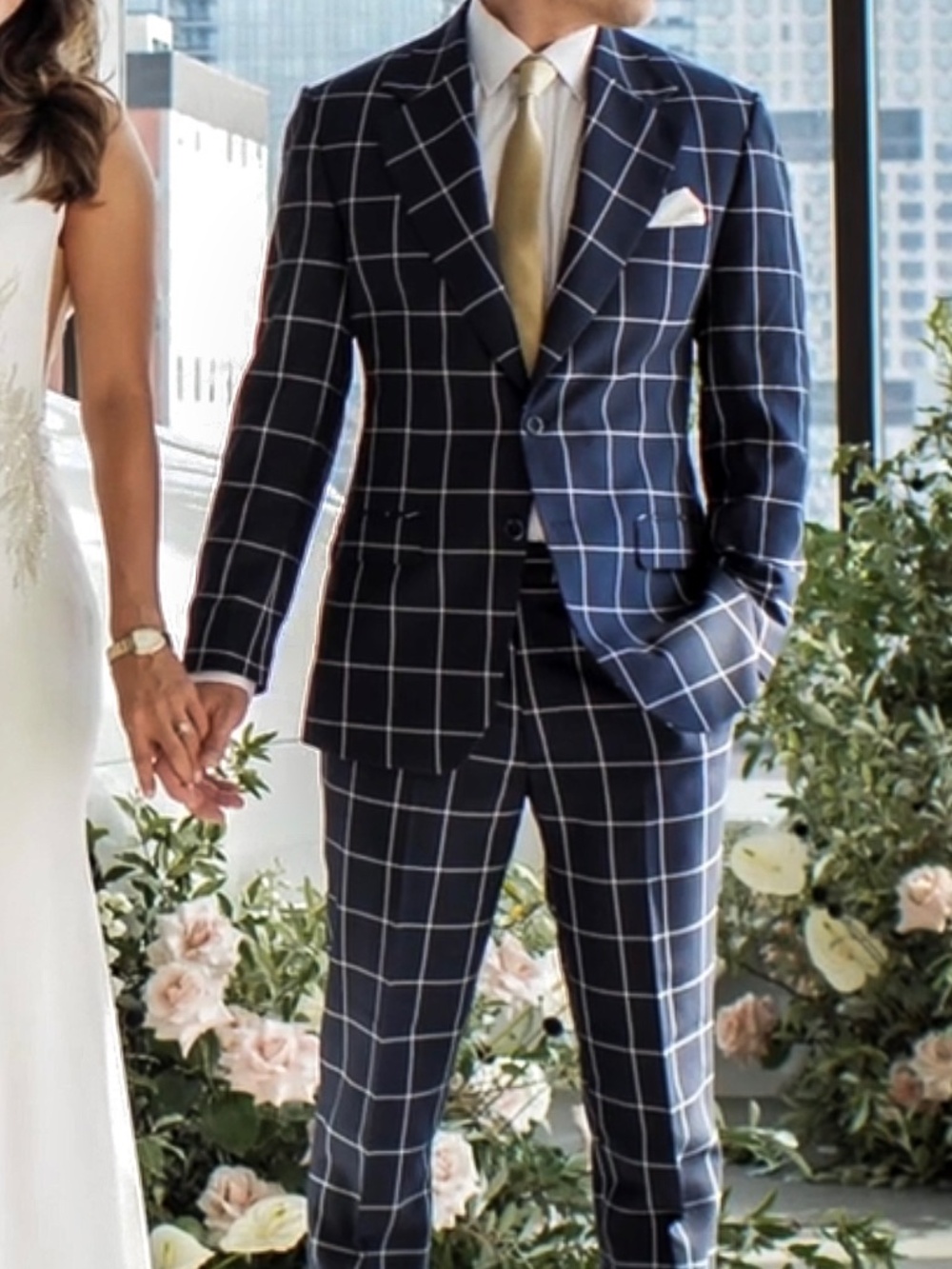 Custom 2-Piece Navy Sartoro Suit w/ Jacket & Trousers From Editorial Shoot - 38R
